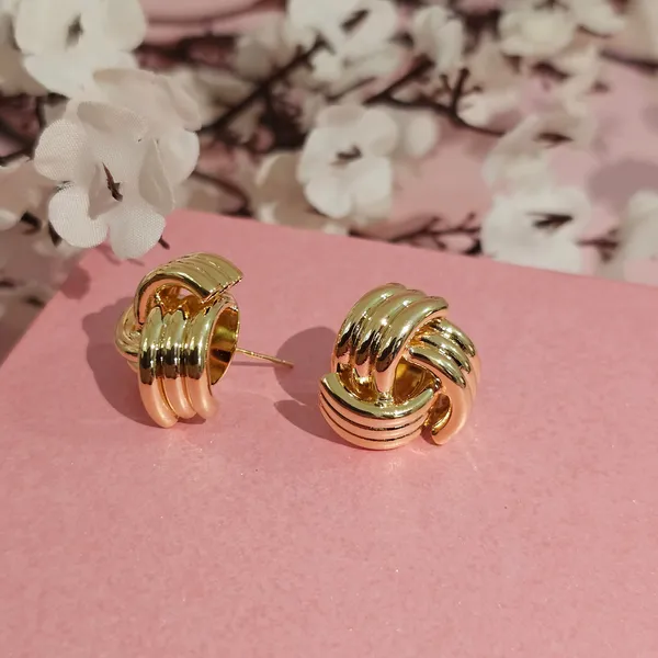 Gold_Plated_18K_Micro_Golden_Knot_Stud_Earrings_For_Women