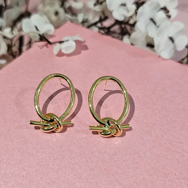 Gold_Plated_18K_Micro_Knot_Earrings_For_Women