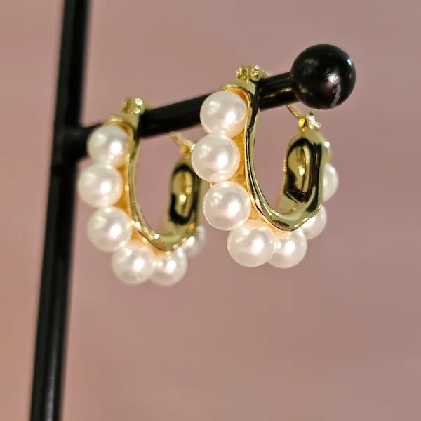 Gold_Plated_18K_Micro_Pearl_Hoops_For_Women