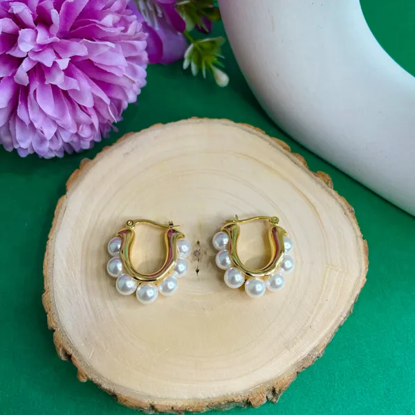 Gold_Plated_18K_Micro_Pearl_Hoops_For_Women