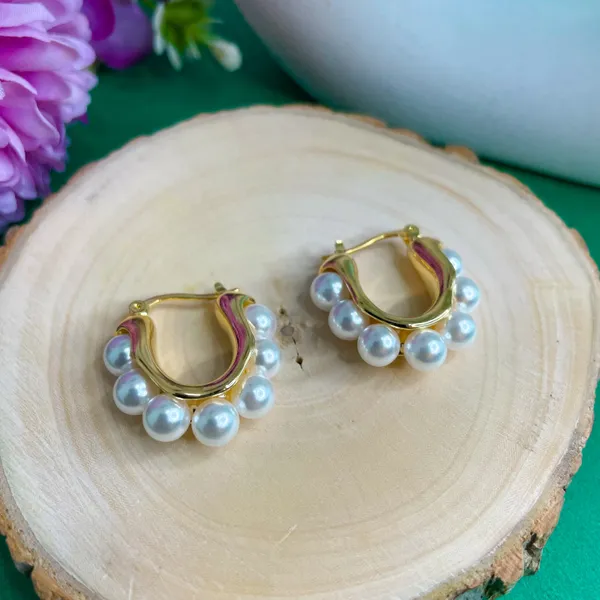 Gold_Plated_18K_Micro_Pearl_Hoops_For_Women