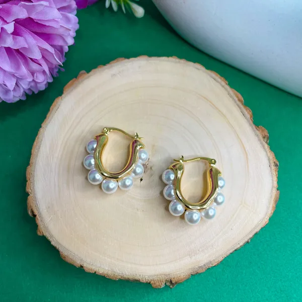 Gold_Plated_18K_Micro_Pearl_Hoops_For_Women