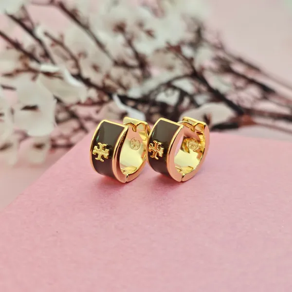 Brown_Gold_Plated_18K_Micro_Tory_Burch_Miller_Hoop_Earrings_For_Women