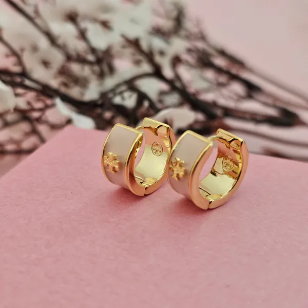 Pink_Gold_Plated_18K_Micro_Tory_Burch_Miller_Hoop_Earrings_For_Women