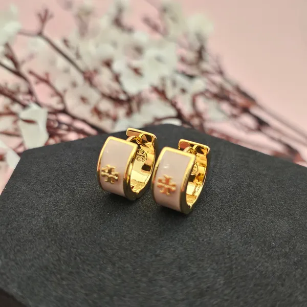 Pink_Gold_Plated_18K_Micro_Tory_Burch_Miller_Hoop_Earrings_For_Women