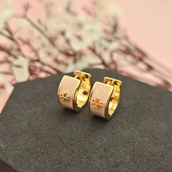Pink_Gold_Plated_18K_Micro_Tory_Burch_Miller_Hoop_Earrings_For_Women