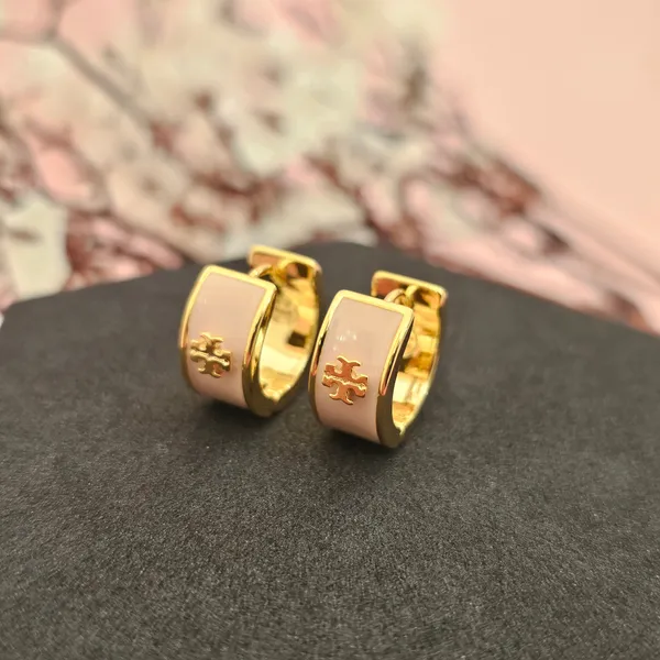 Pink_Gold_Plated_18K_Micro_Tory_Burch_Miller_Hoop_Earrings_For_Women
