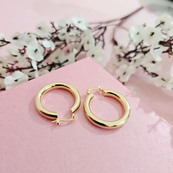 Gold_Plated_18K_Micro_Classic_Gold_Hoops_For_Women