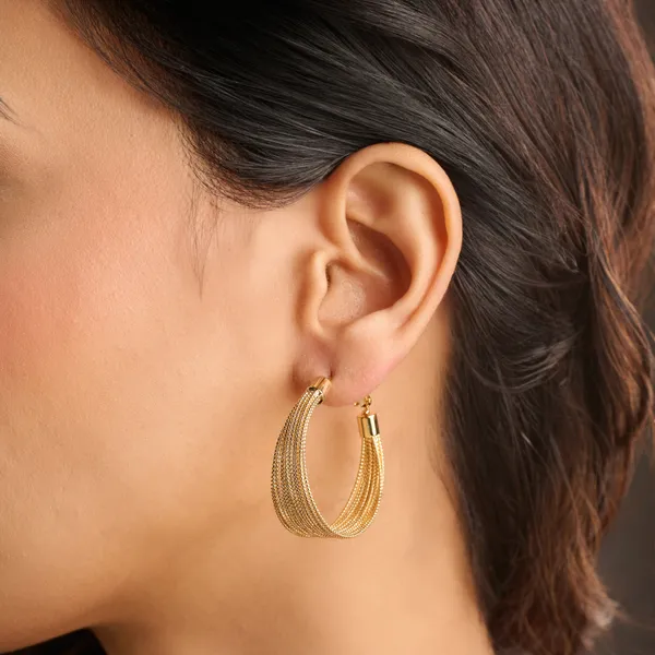 Gold_Plated_18K_Micro_Shimmering_Hoops_Earring_For_Women
