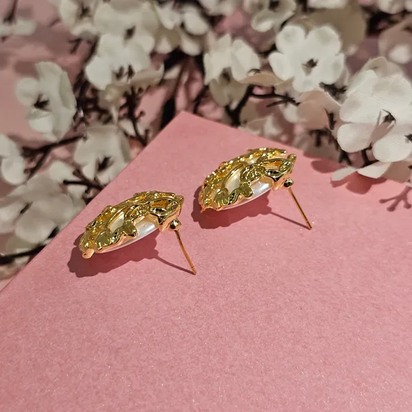 Gold_Plated_18K_Micro_Pearl_Gold_Rounded_Stud_For_Women