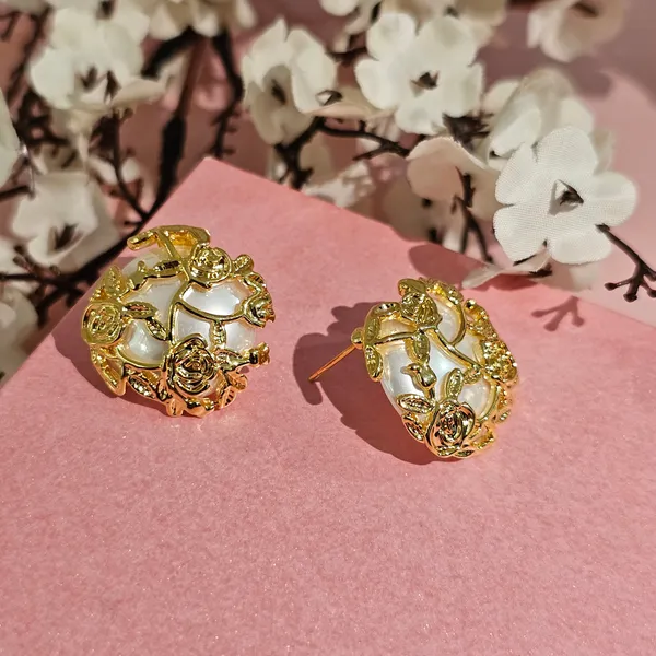 Gold_Plated_18K_Micro_Pearl_Gold_Rounded_Stud_For_Women