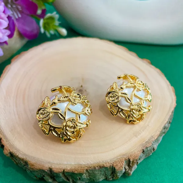 Gold_Plated_18K_Micro_Pearl_Gold_Rounded_Stud_For_Women