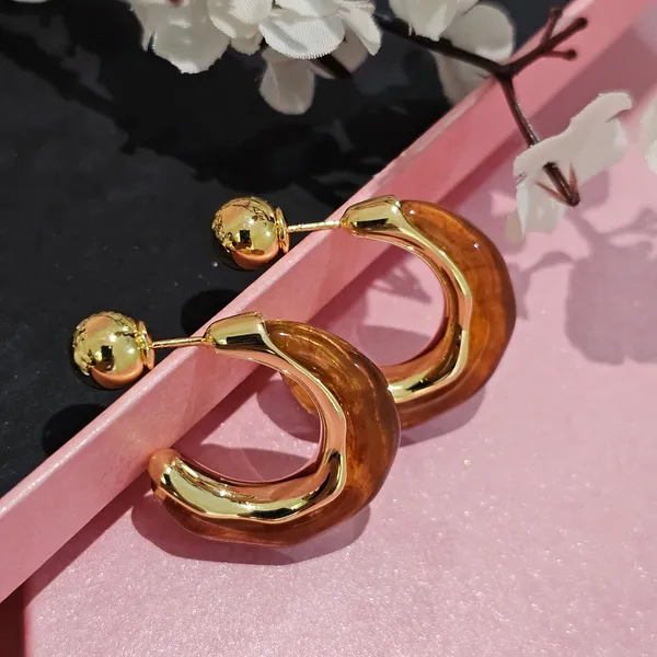 Gold_Plated_18K_Micro_Brown_Half_Circle_Hoop_For_Women