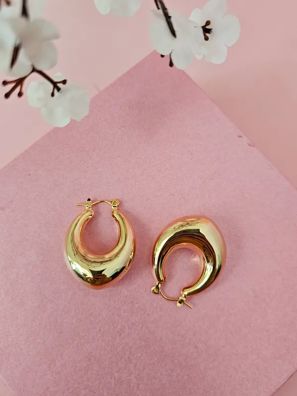 Gold_Plated_18K_Micro_Huggie_Earrings_(M)_For_Women