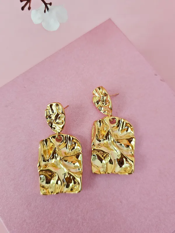 Gold_Plated_18K_Micro_Hammered_Earrings_For_Women