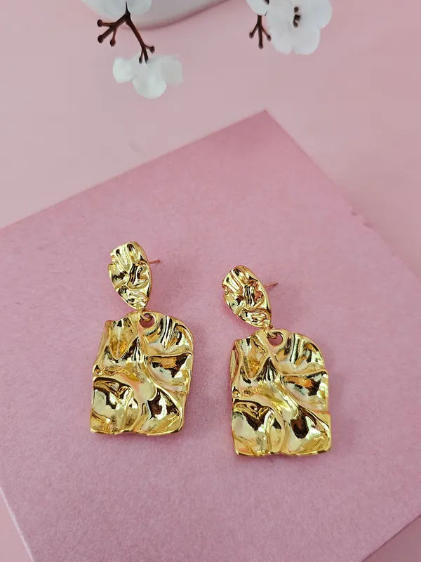Gold_Plated_18K_Micro_Hammered_Earrings_For_Women
