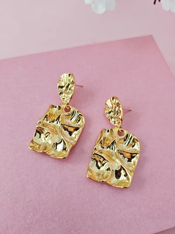 Gold_Plated_18K_Micro_Hammered_Earrings_For_Women
