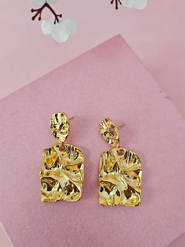 Gold_Plated_18K_Micro_Hammered_Earrings_For_Women