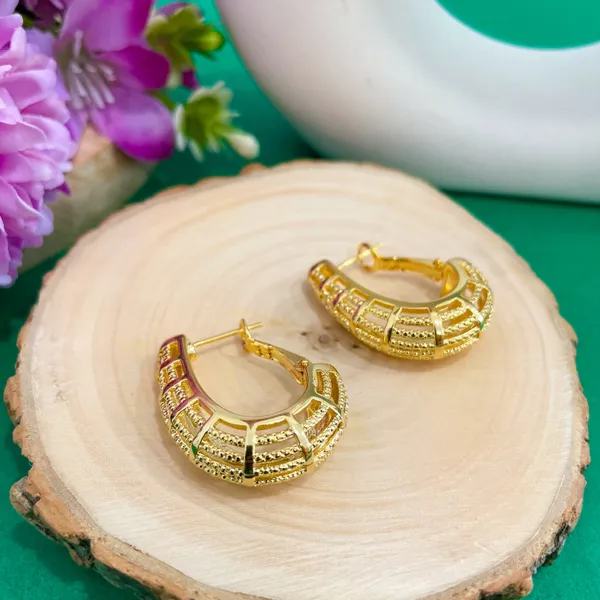 Gold_Plated_18K_Micro_Half_Gold_Hoop_For_Women