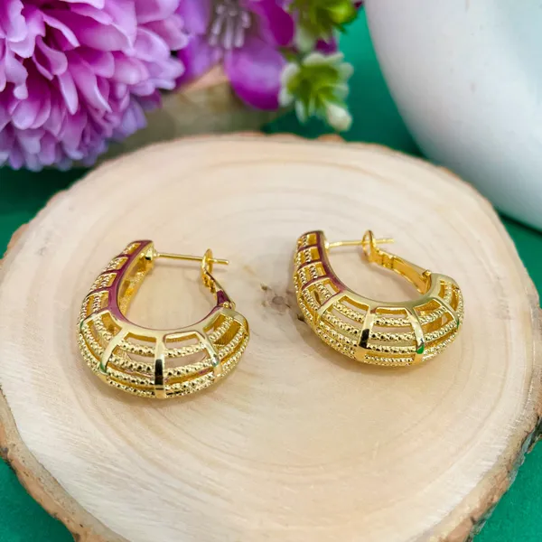 Gold_Plated_18K_Micro_Half_Gold_Hoop_For_Women