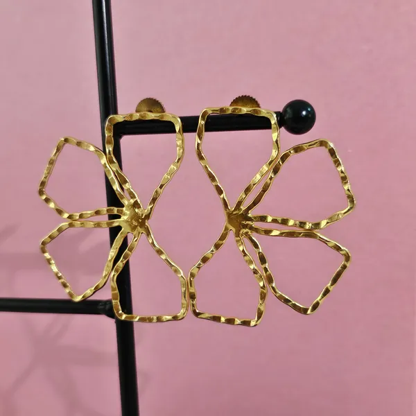 Golden_Handmade_Brass_Flower_Earing_For_Women
