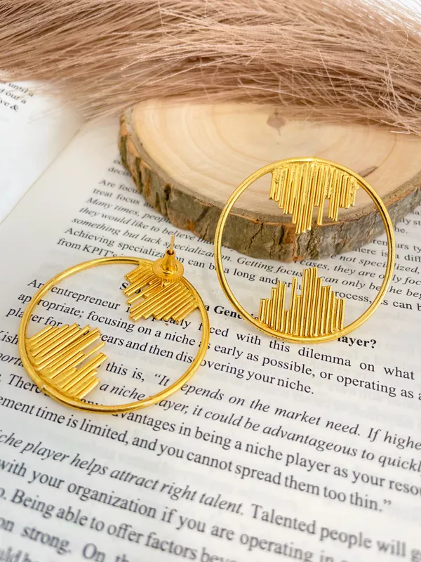 Golden_Handmade_Brass_Round_Modern_Earings_For_Women