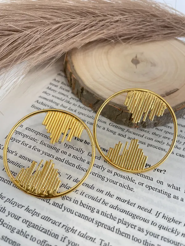 Golden_Handmade_Brass_Round_Modern_Earings_For_Women