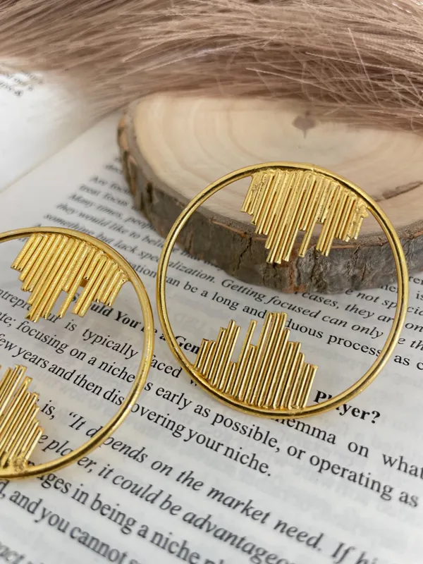 Golden_Handmade_Brass_Round_Modern_Earings_For_Women