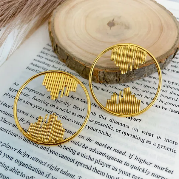 Golden_Handmade_Brass_Round_Modern_Earings_For_Women
