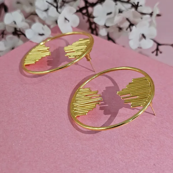 Golden_Handmade_Brass_Round_Modern_Earings_For_Women