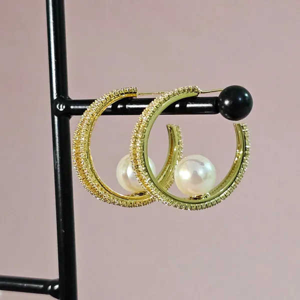 Gold_Plated_18K_Micro_Golden_Pearls_Earrings_For_Women