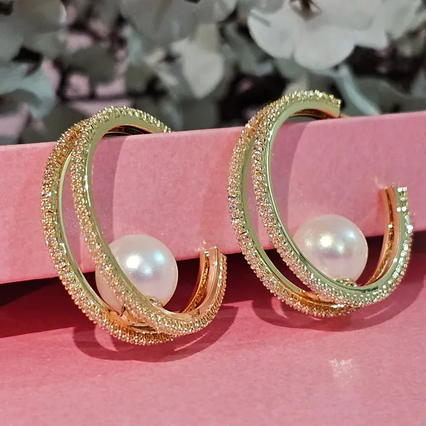 Gold_Plated_18K_Micro_Golden_Pearls_Earrings_For_Women
