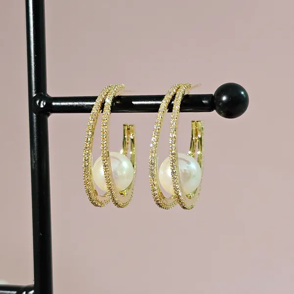 Gold_Plated_18K_Micro_Golden_Pearls_Earrings_For_Women