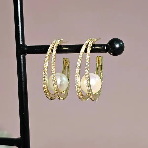 Gold_Plated_18K_Micro_Golden_Pearls_Earrings_For_Women