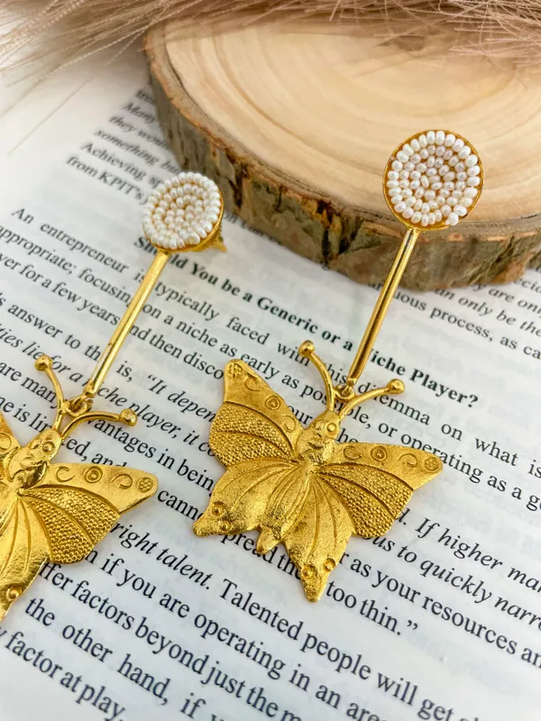 Golden_Handmade_Brass_Butterfly_Hanging_Earings_For_Women