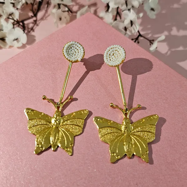 Golden_Handmade_Brass_Butterfly_Hanging_Earings_For_Women