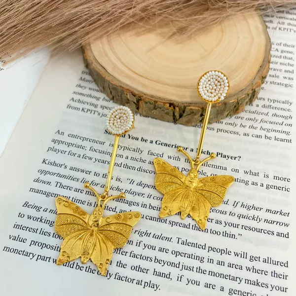 Golden_Handmade_Brass_Butterfly_Hanging_Earings_For_Women