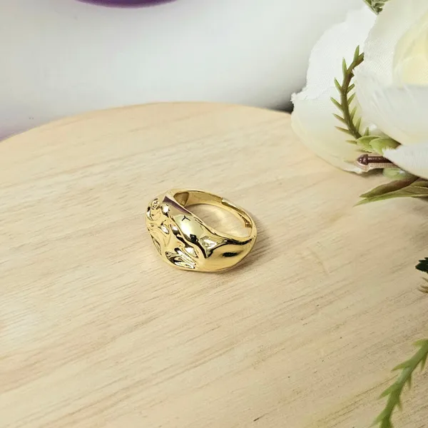 Gold_Plated_18K_Micro_Dimpled_Delight_Ring_For_Women