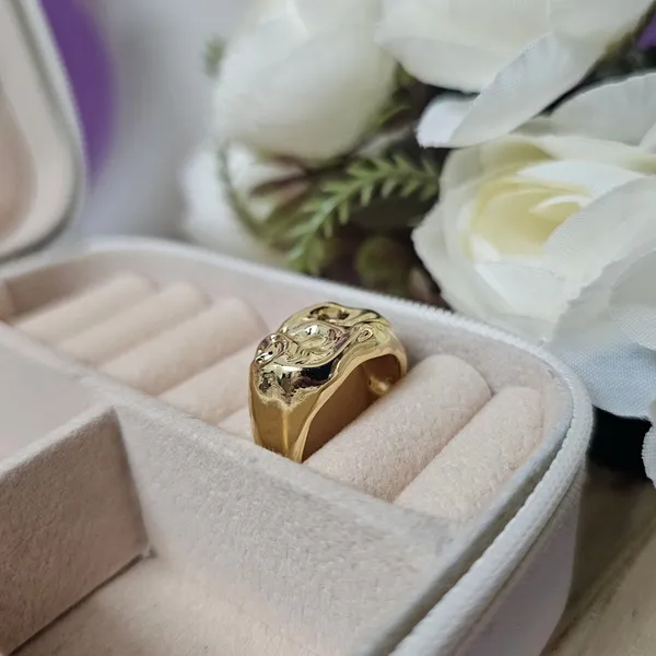 Gold_Plated_18K_Micro_Dimpled_Delight_Ring_For_Women