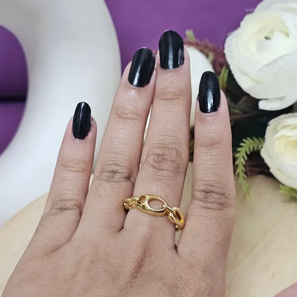 Gold_Plated_18K_Micro_Chain_Linked_Ring_For_Women
