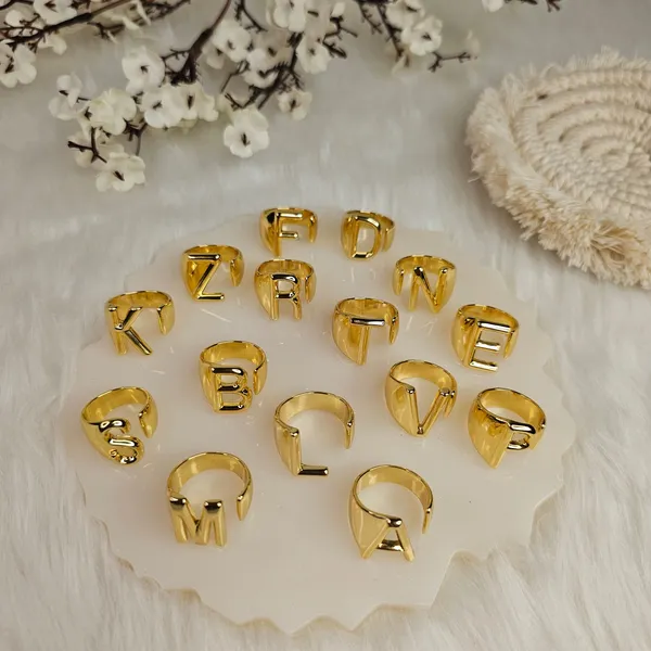 Gold_Plated_18K_Micro_Initial_Rings_(Intial_V)_For_Women