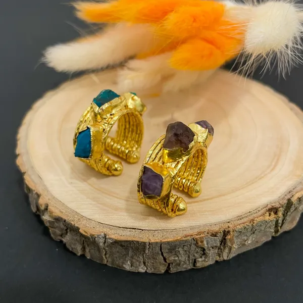 Green_Golden_Handmade_Brass_Natural_Stone_Rings_For_Women