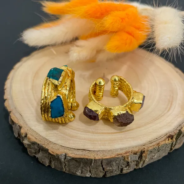 Brown_Golden_Handmade_Brass_Natural_Stone_Rings_For_Women
