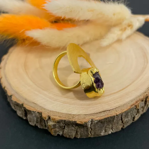 Purple_Golden_Handmade_Brass_Half_Moon_Ring_For_Women