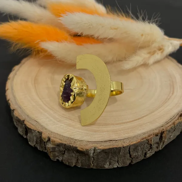 Purple_Golden_Handmade_Brass_Half_Moon_Ring_For_Women