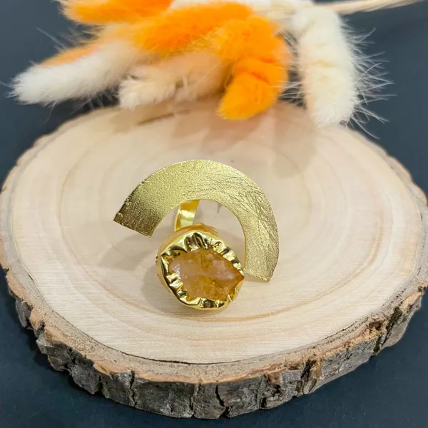 Orange_Golden_Handmade_Brass_Half_Moon_Ring_For_Women