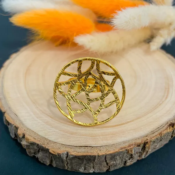 Golden_Handmade_Brass_Round_Maze_Ring_For_Women