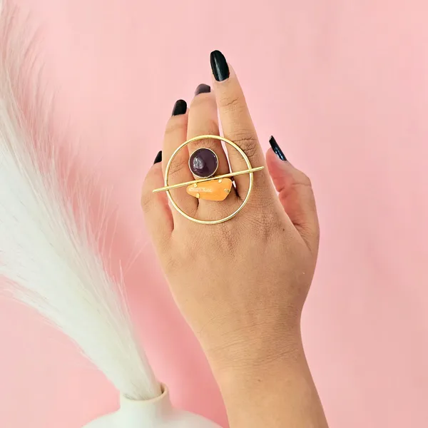 Orange_Purple_Golden_Handmade_Brass_Twilight_Duet_Ring_For_Women