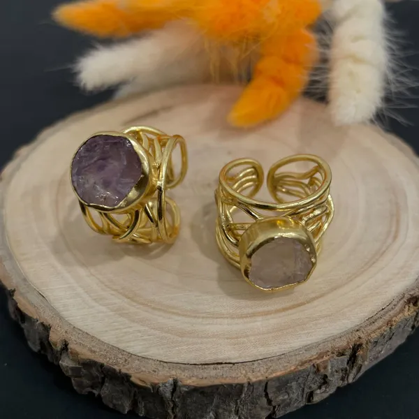 Purple_Golden_Handmade_Brass_Wired_Natural_Stone_Ring_For_Women