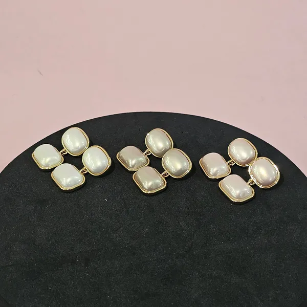 Grey_Gold_Plated_18K_Micro_Luminous_Pearl_Earrings_For_Women